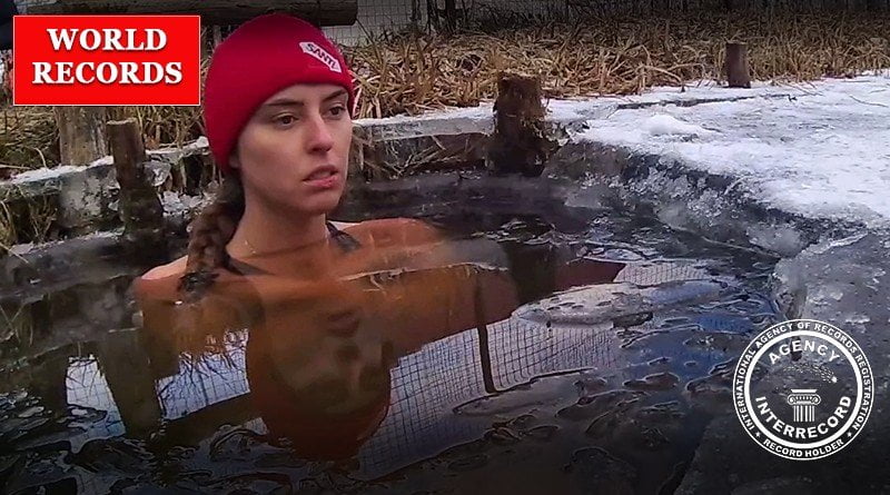 Наибольшее время проведенное в холодной воде (женщина)
