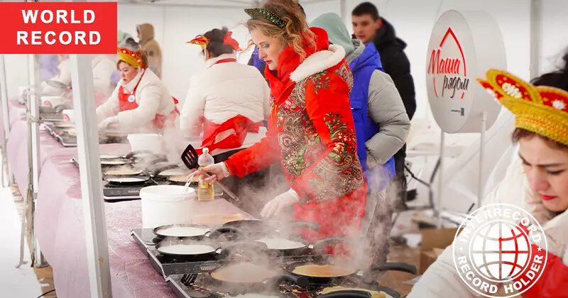Shortest time to prepare 5,000 blinis (team) | Книга рекордов INTERRECORD | World Record