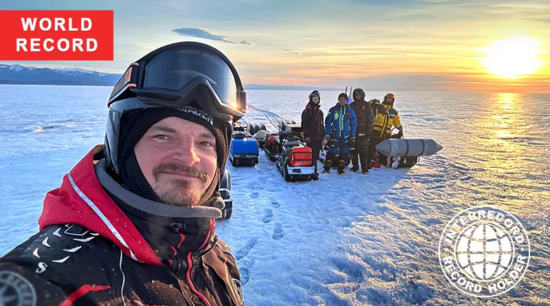 Наименьшее время для прохождения вокруг озера Байкал, по льду, на мотобуксировщиках