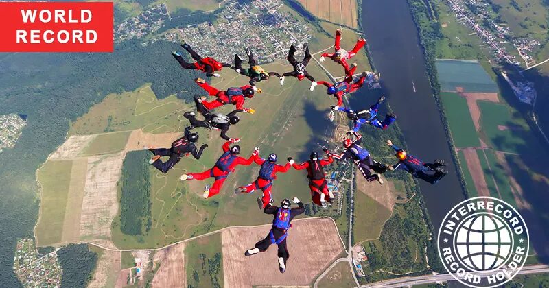 Most mass parachute jump, people with the same name | Книга рекордов INTERRECORD | World Record