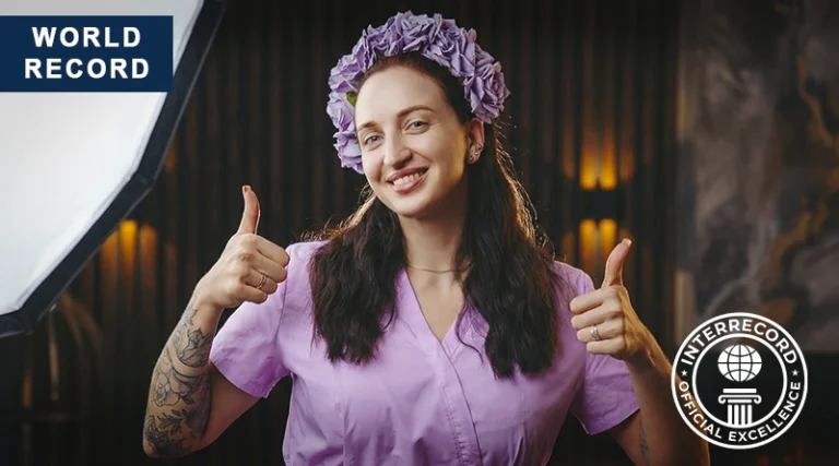 World record in hybrid eyelash extensions officially registered by INTERRECORD