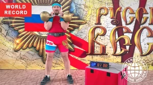 Юрий Черных установил мировой рекорд с гирями: 42 толчка за минуту