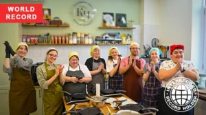 Новый мировой рекорд по приготовлению блинов в прямом эфире