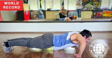 The most push-ups on the backs of hands in one minute