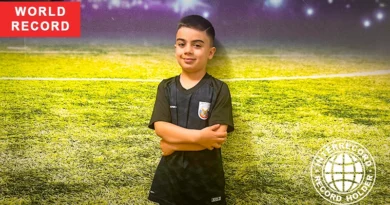 Tigran Avanesyan juggling football during record