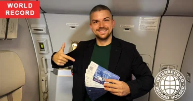 longest cumulative time in the air on a series of consecutive flights