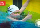 Eseniia Serebriakova setting a world record in 50m freestyle