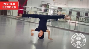 Rodion Likhnenko sets international headstand spin record
