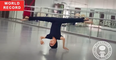 Rodion Likhnenko sets international headstand spin record