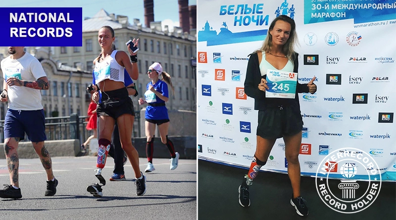 First woman in Russia to officially run a marathon on a prosthetic leg