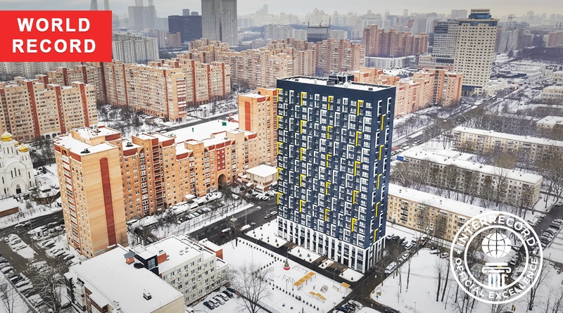 largest floor area of a residential building assembled from prefabricated reinforced concrete modules within 100 calendar days