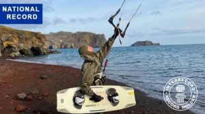 Aleksandr Kuzmin is the first Russian athlete to complete a water kitesurfing session in Antarctica.