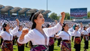 Массовое исполнение «Андижанской польки»